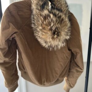 Theory corduroy jacket with real fox fur